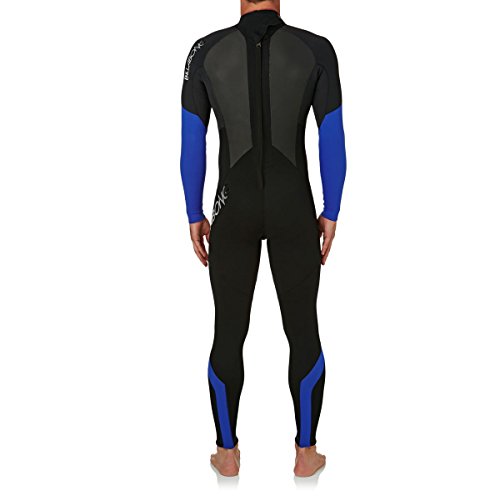 BILLABONG Mens Intruder 5/4 / 3mm GBS Back Zip Neoprenanzug Schwarz Blau - Hervorragender Einsteiger-Anzug für alle Wassersportarten - 3