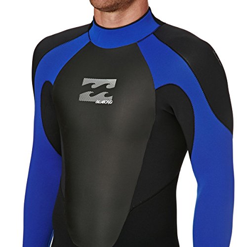 BILLABONG Mens Intruder 5/4 / 3mm GBS Back Zip Neoprenanzug Schwarz Blau - Hervorragender Einsteiger-Anzug für alle Wassersportarten - 5
