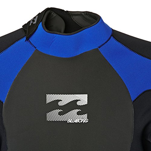 BILLABONG Mens Intruder 5/4 / 3mm GBS Back Zip Neoprenanzug Schwarz Blau - Hervorragender Einsteiger-Anzug für alle Wassersportarten - 7