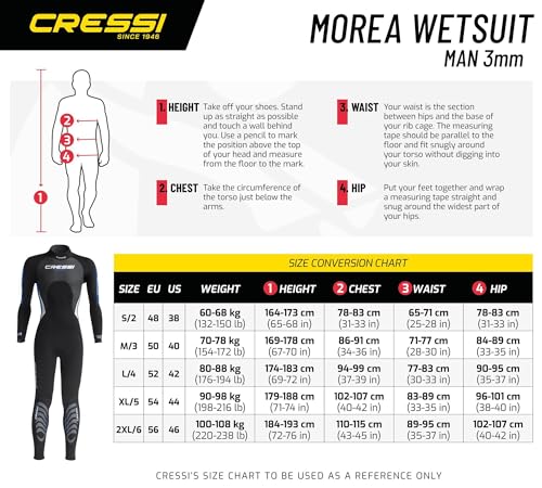 Cressi Morea Herren – Neoprenanzug 3mm für alle Wassersportarten - 5
